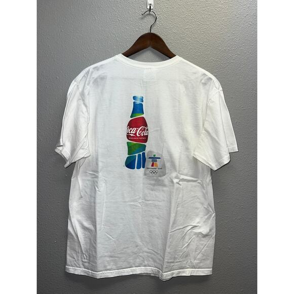 Vintage Coke Shirt Olympics Vancouver 2010 Coca-Cola White Promo Tee Large - Picture 1 of 9